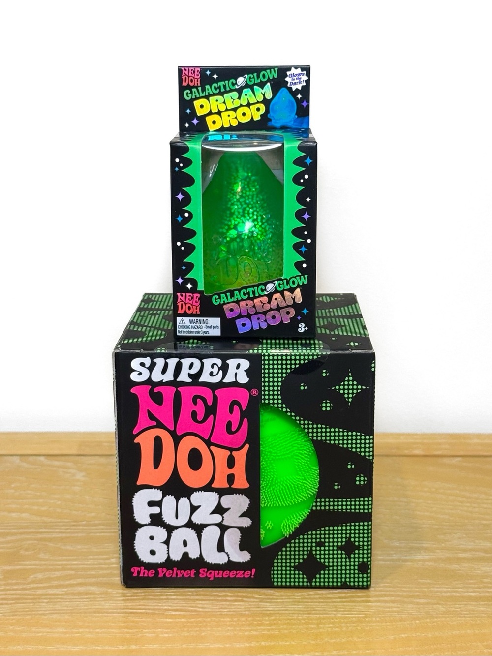 NeeDoh Galactic Glow Dream Drop + Super Fuzz Ball Bundle 💚